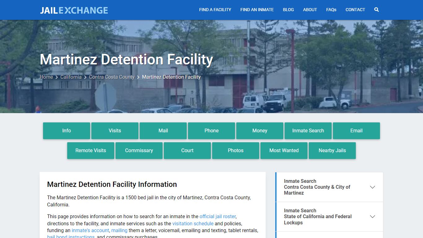 Martinez Detention Facility, CA Inmate Search, Information - Jail Exchange